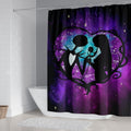 4Pcs Christmas Shower Curtain Sets Kids Bathroom Halloween Decor with 12 Curtain Hooks for Bathroom, Waterproof 71 x 71 inch (D3)