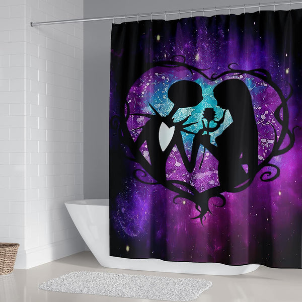 4Pcs Christmas Shower Curtain Sets Kids Bathroom Halloween Decor with 12 Curtain Hooks for Bathroom, Waterproof 71 x 71 inch (D3)