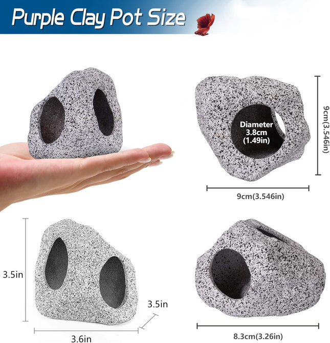 Aquarium Decorations Cave Fish Tank Accessories Rock Decor for Shrimp Cichlid Hiding Breeding Small Fish Bowl Hide Decor