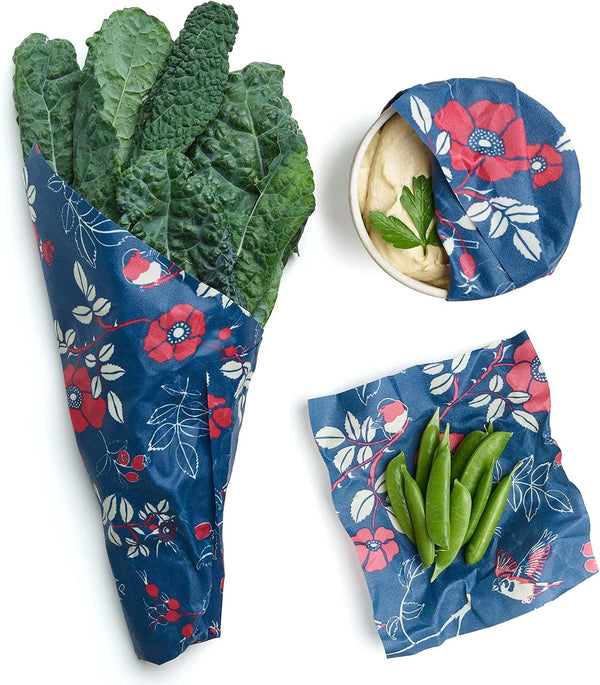Bee's Wrap Beeswax Wrap Roll, 14 x 52 in - Botanical | Cut to Size Organic Beeswax Wraps - Plastic Free - Reusable Food Storage - Wrap Bowls,