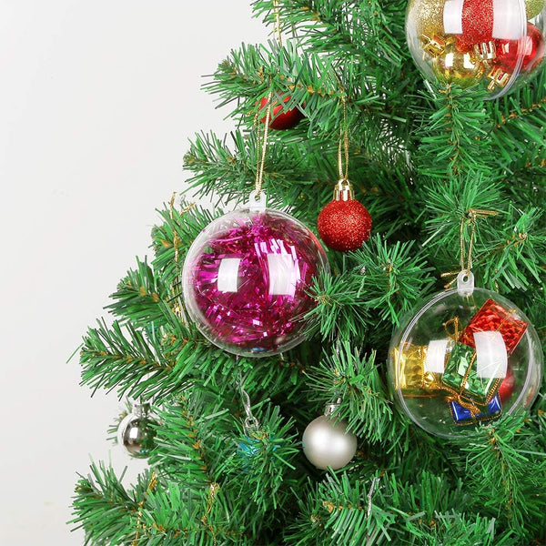 20Pcs Clear Fillable Ornaments Ball, AGM DIY Plastic Christmas Tree Hanging Ornaments Ball, 3.94'' Decoration Art Crafts for New Years Present,