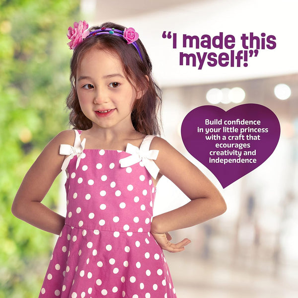 Headband Making Kit for Girls - Arts & Crafts Gift - Make Your Own Fashion Headbands for Kids - DIY Hair Accessories Set - Gift for Ages 5-12 Year