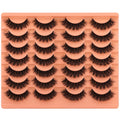 Short Lashes Natural Look False Eyelashes Thick Volume Faux Mink Lashes Pack Wispy Strip Fake Eyelashes Cat Eye Lashes That Look like Extensions