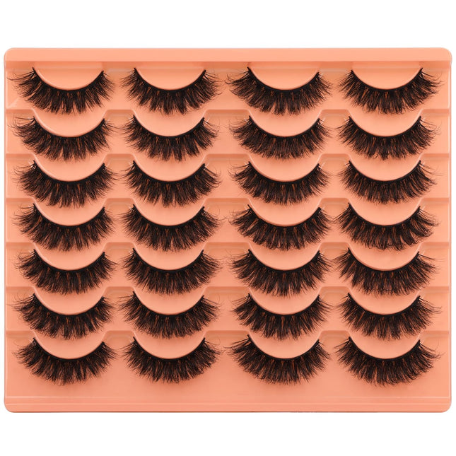 Short Lashes Natural Look False Eyelashes Thick Volume Faux Mink Lashes Pack Wis