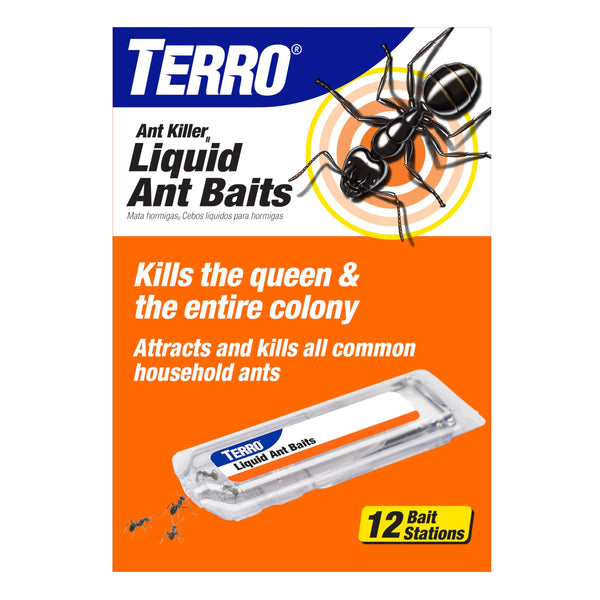 TERRO Liquid Ant Killer Bait Stations, 12-Pack, Indoor Ant Traps, T300B 12 Bait Stations