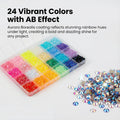 8000PCS 4MM 24 Colors Rhinestones for Bedazzling, Non-Silver Back Jelly AB Flatback Resin Rhinestones Kit with Glue, Bedazzler Kit with Crystals