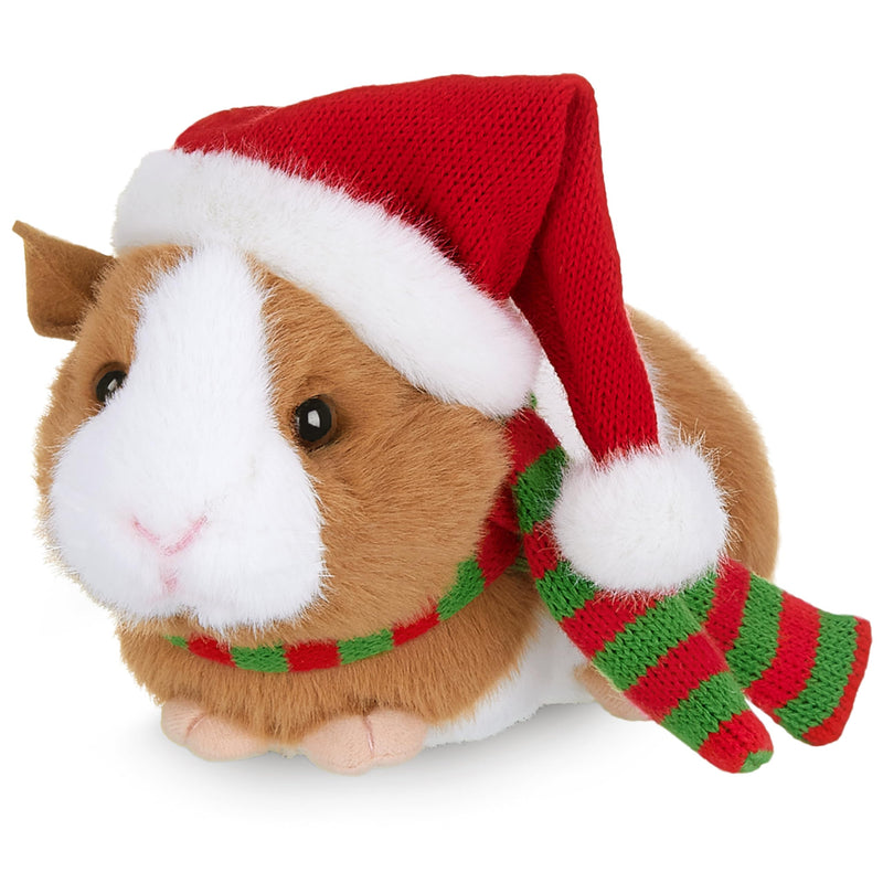 Bearington Collection Jolly Ginny the Guinea Pig Christmas Plush, 8 Inch Guinea Pig Stuffed Animal, Ideal Christmas Stuffy Gift for Toddlers, Kids