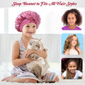 2 PCS Kids Bonnets for Girls, Silk Bonnet for Kids, Satin Bonnet for Sleeping, Baby Toddler Tie Bonnet Sleep Cap Set G