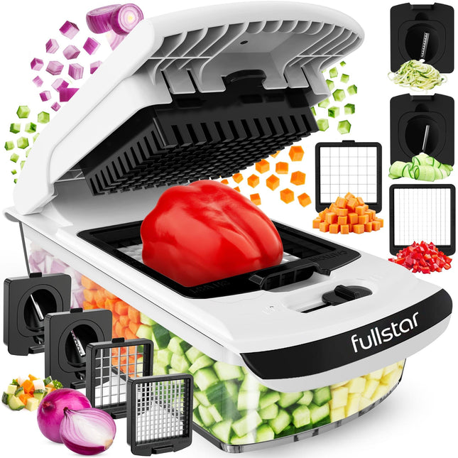 Fullstar Vegetable Chopper and Spiralizer - Food Chopper with Container, Fruit Slicer, Kitchen Gadgets & Accessories, Ho