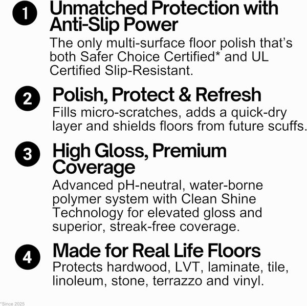 Quick Shine Multi Surface Floor Finish 27Oz, 2Pk | Cleaner & Polish to Use on Hardwood, Laminate, Luxury Vinyl Plank LVT, Tile & Stone | Safer