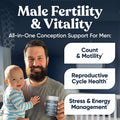 Eu Natural Conception for Him - Male Fertility Supplements with Ashwagandha, Folate & Zinc - Sperm Count, Motility & Strength Support - Fertility