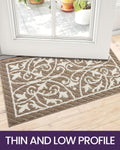 DEXI Front Door Mat 24X36, Washable Entryway Mat with Non Slip Backing, Low Profile Absorbent Moisture Dirt Trapper Entrance Floor Mats for Entry