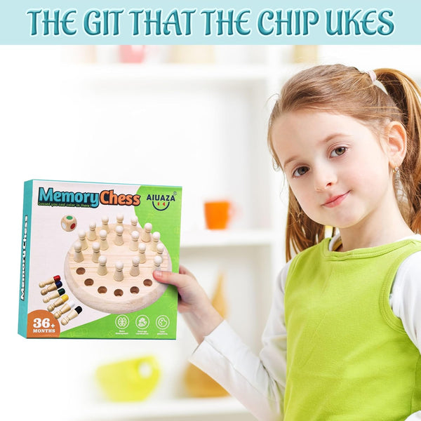 Wooden Memory Chess Matching Game: a Family Board Game Suitable for Children and Adults, Puzzle Toys Suitable for Ages 3, 4, 5, and 6, Birthday