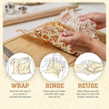 Bee's Wrap Vegan Beeswax Wraps for Bread - Beeswax Bread Wrap for Sourdough & Bread Storage - Made in USA Reusable Natural Food Wrap - Meadow