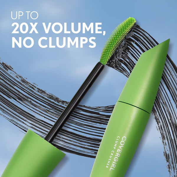 COVERGIRL Clump Crusher Water Resistant Mascara, Very Black, 0.44 Fl Oz, Volume Mascara, Clump-Free Lengthening Formula, Double-Sided Fine Tooth