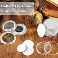 63PCS Silver Dollar Coin Holder, Clear Coin Capsules, Coin Holders for Collectors, Plastic Coin Case for Morgan Silver Dollar, Coin Protectors
