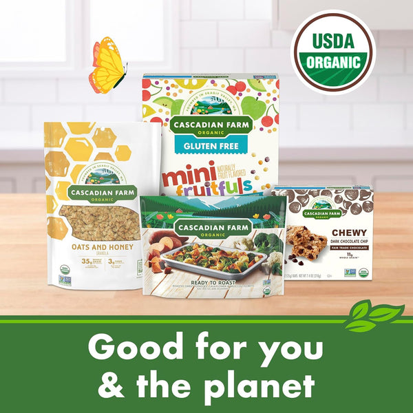 Cascadian Farm Organic Granola, Cinnamon Raisin Cereal, Resealable Pouch, 11 oz Cinnamon Raisin 11 Ounce (Pack of 1)