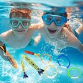 8 Pack Pool Toys, Shark Underwater Training Pool Diving Rings & Torpedo for Kids Ages 4-12, Summer Swim Water Fun Multicolored