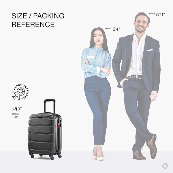 Samsonite Omni PC Hardside Expandable Luggage with Spinner Wheels, Black, Carry-On 20-Inch
