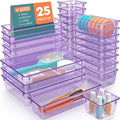 SpaceHacks 25 PCS Plastic Drawer Organizer Set, 4-Size Versatile Organizer Trays & storage Bins for Makeup, Jewelry, and Gadgets in Bathroom,