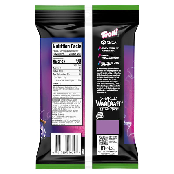 Trolli Sour Brite Crawlers Candy, Very Berry, Sweet and Sour, Gummy Worms, 7.2 oz Very Berry 7.2 Ounce (Pack of 1)