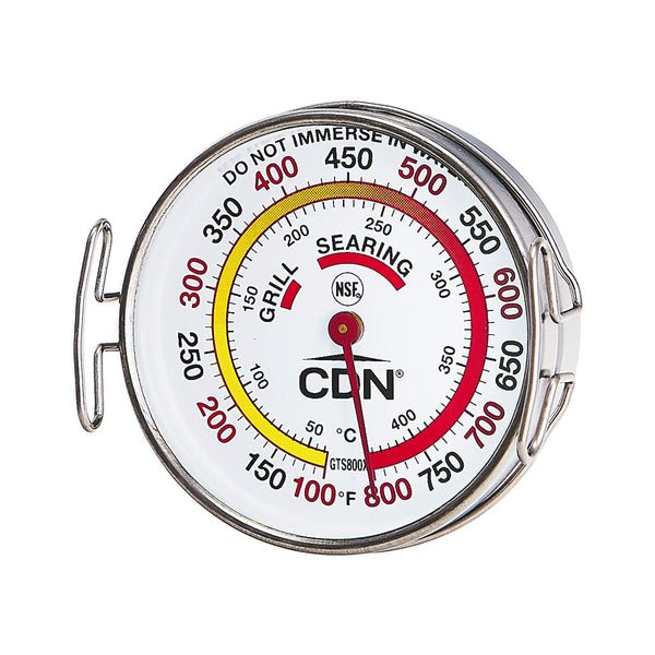 CDN Grill Surface Thermometer | ProaccurateÃÂ®, Temperature Zones, High Heat, Color-Coded Scale - Laboratory Glass Lens - Perfect for Grill, BBQ,