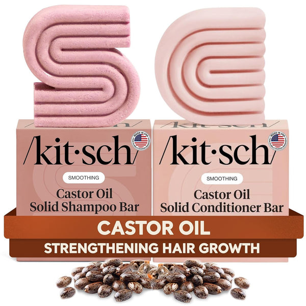 Kitsch Tea Tree Solid Shampoo & Coconut Oil Conditioner Bar, Shampoo and Conditioner Set for Clarifying Grease & Deep Moisturizing, Natural