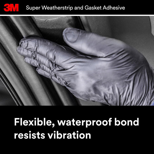 3M Black Super Weatherstrip and Gasket Adhesive, 08008, 5 fl oz, 1 Per Pack Black 5 fl. oz.