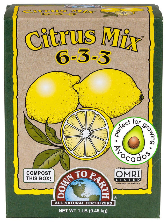 Down to Earth Organic Citrus Fertilizer Mix 6-3-3, 1 Lb