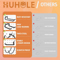 HUHOLE 10-Pack Heavy Duty Pegboard Hooks for Power Tools & Garage Organization, Vinyl-Coated Steel Drill Holders & Utility Hangers, Fits Standard