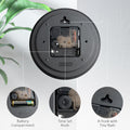 GLVSAE Wall Clock 12 Inches Non-Ticking Wall Clocks Battery Operated Large Easy to Read with Stereoscopic Dial Ultra-Quiet Movement Quartz for