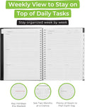 Walldeca 2025 Annual Weekly Planner, Weekly & Monthly Planner, Jan 2025 - Dec 2025 | Flexible Cover, Notes Pages, Twin-Wire Binding (2025 (8 X