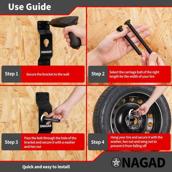 Wall Mount Spare Tire Holder Mount, Upgraded Spare Wheel Carrier, Spare Tire Mounting Bracket Rack for Enclosed Trailers, Cargo Race Box Trailers,