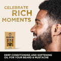 RICH Luxury Beard Oil for Men - Deep Conditioning and Softening for Your Beard & Mustache with Argan, Jojoba & Macadamia Oil - 1 Fl Oz (Luxury
