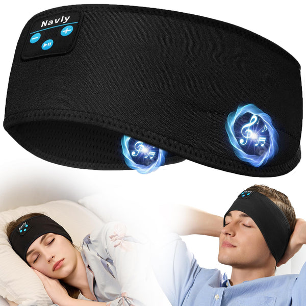 Navly Sleep Headphones, 10Hrs Sports Headband with Soft Cozy Earbuds Comfortable, Headphones Headband with Ultra-Thin HD Stereo Speakers Perfect