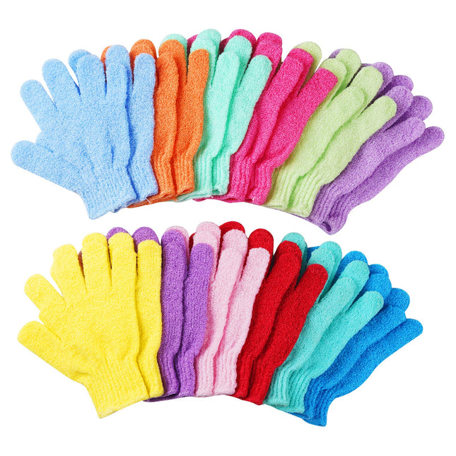 24 Pcs Exfoliating Shower Gloves,Double Sided Exfoliating Bath Gloves Deep Clean Dead Skin for Spa Massage Beauty Skin S