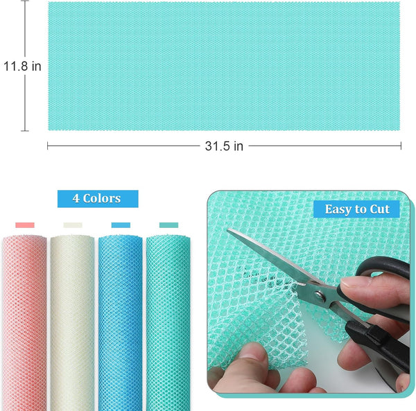 4 Pieces African Exfoliating Net, Long African Net Sponge, Nylon African Net Cloth, Exfoliating Washcloth, Body Scrubbers for Use in Shower, Back