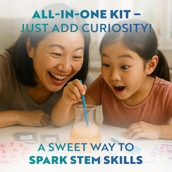 Playz Edible Candy Making Science Kit for Kids Ages 8-12 Years Old - Food Science Chemistry Kid Science Kit with 40 Experiments to Make Your Own