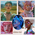 Face Body Glitter, Hair Glitter Sparkles Chunky Face Glitter Gel for Girls Makeup Singer Concerts Mermaid Festival Sequins Face Paint