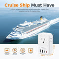 USB C Charger Block 20W PD, TESSAN Foldable Wall Charger with 4 USB Ports and 4 AC Outlet Extender, Multi Charging Station for Cruise, Home,