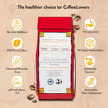 Puroast Low Acid Coffee Half Caff | Half Caff French Roast Ground | Dark Roast | High Antioxidants & High pH |No Bitter Aftertaste | Reduced