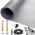 King&Charles Window Screen Replacement, 6in1 Window Screen Door Repair Kit 48"×118" Gray