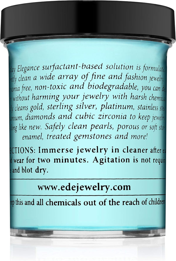 Everyday Elegance Gentle Cleaner Liquid Solution for Fine & Fashion Jewelry | Gold, Silver, Pearl & Porous Stone Cleaning | 6 Ounce Jar
