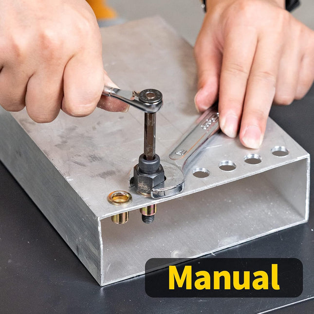 HIFESON Hand Rivet Nut Tool, Rivnut Tool - Metric & SAE with 30pcs Steel Rivet Nuts，Rivet Nut Kit with Sturdy Case Packe