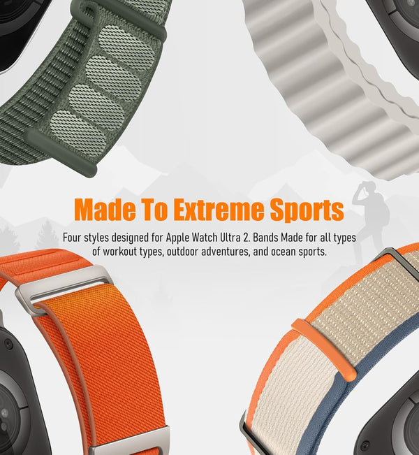 8 Pack Compatible with Apple Watch Ultra 3/2 Band 49mm 46mm 45mm 44mm 42mm Men Women,Breathable Trail Loop+Alpine Loop+Ocean +Nylon Sport Loop for