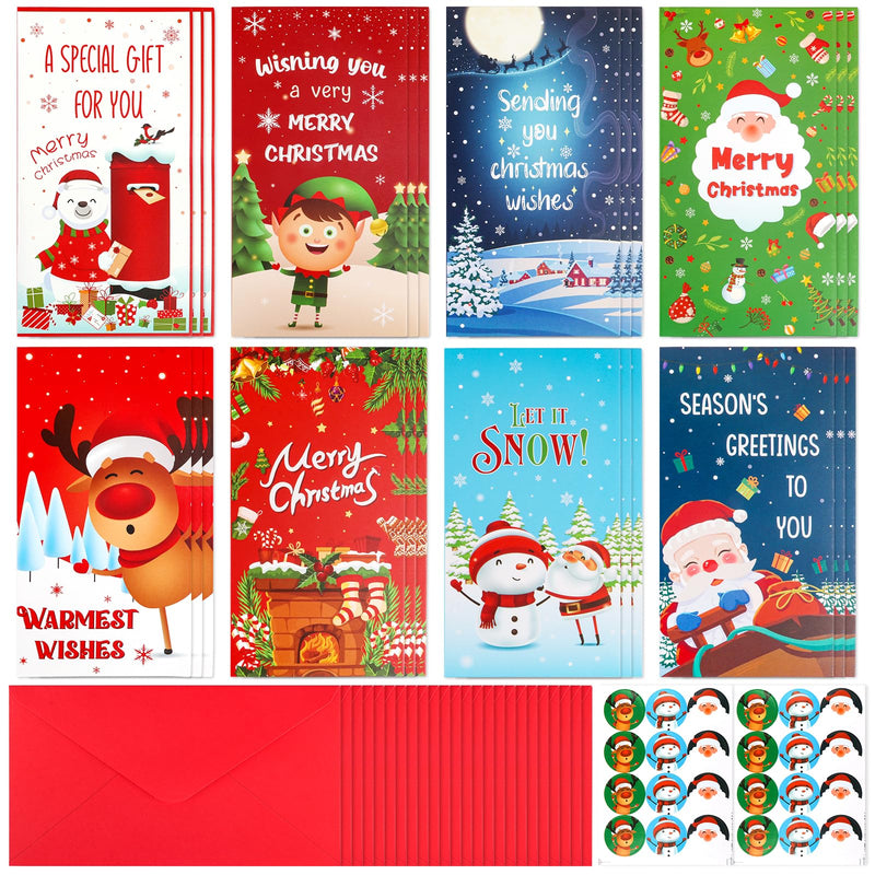 24 Pack Christmas Money Holders for Cash Christmas Money Holder for Cash Gifts with Envelopes for Cash Xmas Decoration, Holiday, and New Year Cash