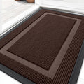 OLANLY Front Door Mat Outside 29.5x17, All-Season Heavy-Duty Rubber Doormat Dark Brown Classic Border Rectangular 29.5" x 17"