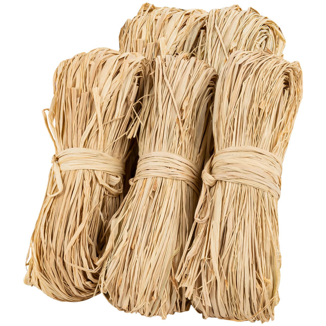 Sukh Natural Raffia Ribbon - 6PCS Raffia Straw for Florist Bouquets Decoration Crafts Ribbon for Wrapping Christmas Birt