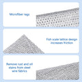 Aidoclip Non-Scratch Steel Wool Dishcloths - 50 Pack Gray Kitchen Scrubbers | Durable Pads Handle Wet or Dry Scrubbing on Dishes, Sinks and