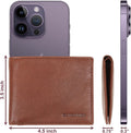 Mens Slim Leather Bifold Wallet | RFID Blocking, 8 Credit Card Slots, 2 Sections for Bills & 2 Additional Slots Gift for Him (Choco)